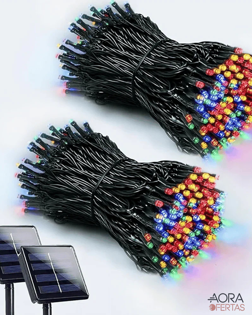LUCES NAVIDEÑAS MULTICOLOR CON PANEL SOLAR